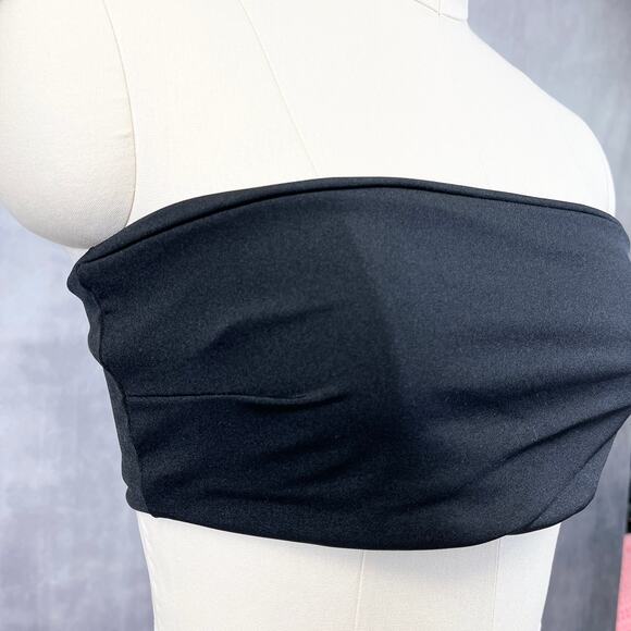 PrettyLittleThing Women Tube Top Black Strapless Bandeau Stretch Size L Chic Y2K - Picture 2 of 10